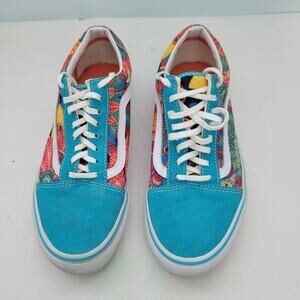 Vans Old Skool Peacock True White/ Turquoise Sneakers Size W=8/M=6.5  32826-2873